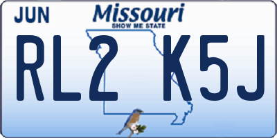 MO license plate RL2K5J