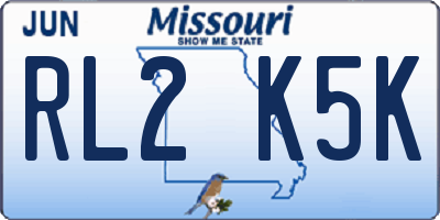 MO license plate RL2K5K