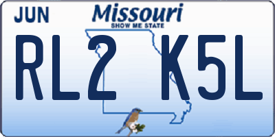 MO license plate RL2K5L