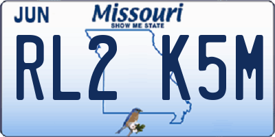 MO license plate RL2K5M