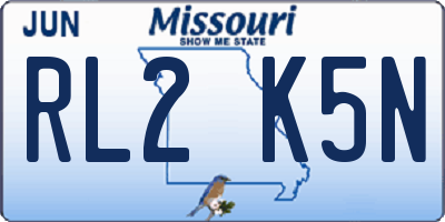 MO license plate RL2K5N