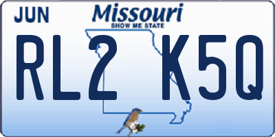 MO license plate RL2K5Q
