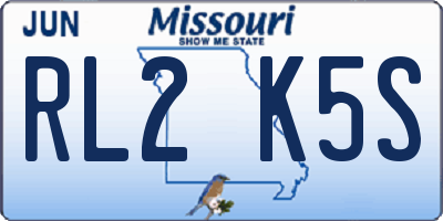 MO license plate RL2K5S