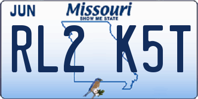 MO license plate RL2K5T