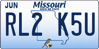 MO license plate RL2K5U