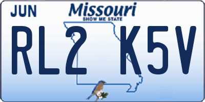 MO license plate RL2K5V