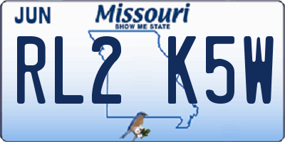MO license plate RL2K5W