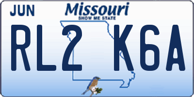 MO license plate RL2K6A