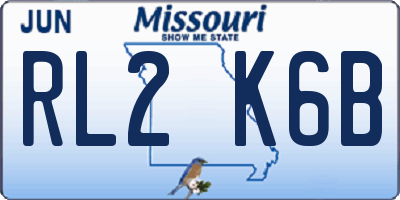 MO license plate RL2K6B