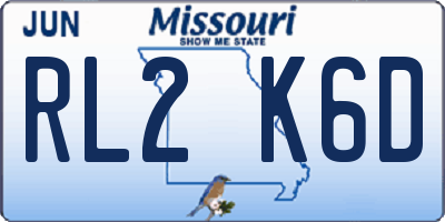 MO license plate RL2K6D