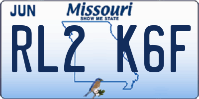 MO license plate RL2K6F