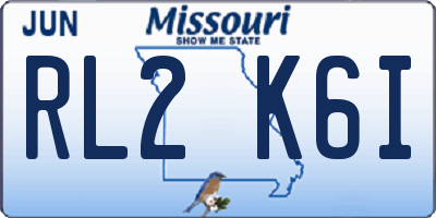 MO license plate RL2K6I