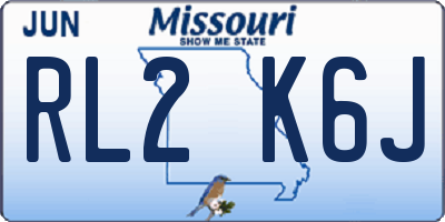MO license plate RL2K6J