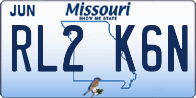 MO license plate RL2K6N