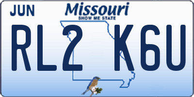 MO license plate RL2K6U