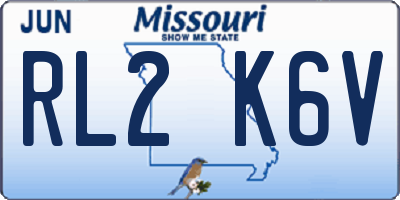 MO license plate RL2K6V