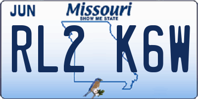 MO license plate RL2K6W