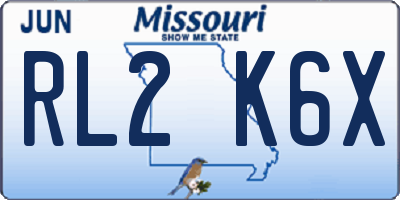 MO license plate RL2K6X
