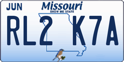 MO license plate RL2K7A