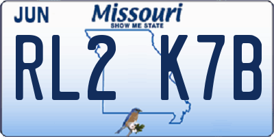 MO license plate RL2K7B