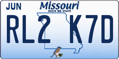 MO license plate RL2K7D