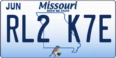 MO license plate RL2K7E