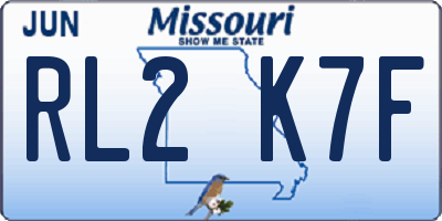 MO license plate RL2K7F
