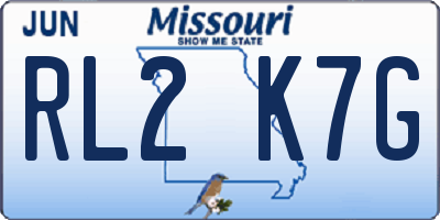 MO license plate RL2K7G