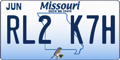MO license plate RL2K7H