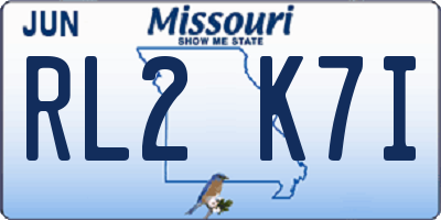 MO license plate RL2K7I