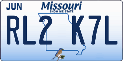 MO license plate RL2K7L