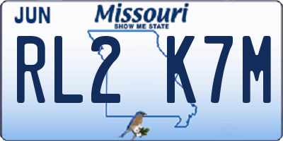 MO license plate RL2K7M