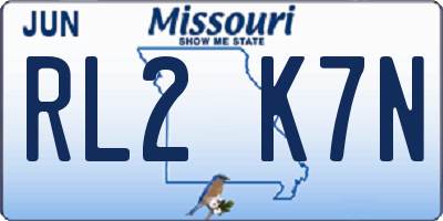 MO license plate RL2K7N