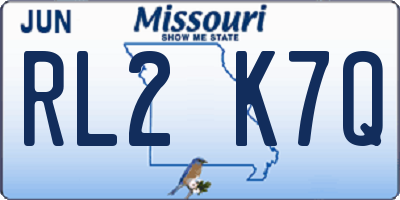 MO license plate RL2K7Q