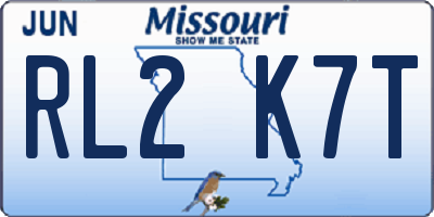 MO license plate RL2K7T