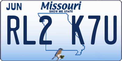 MO license plate RL2K7U