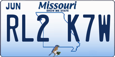 MO license plate RL2K7W