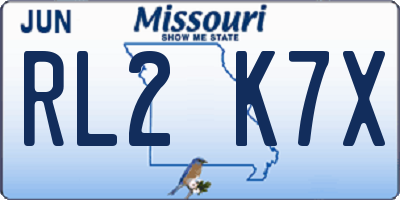 MO license plate RL2K7X