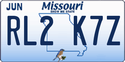 MO license plate RL2K7Z