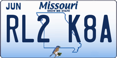 MO license plate RL2K8A