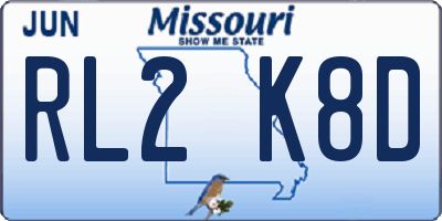 MO license plate RL2K8D