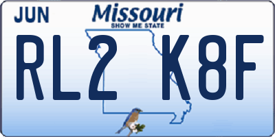 MO license plate RL2K8F
