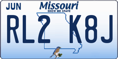 MO license plate RL2K8J