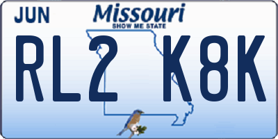 MO license plate RL2K8K
