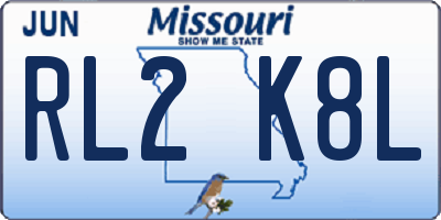 MO license plate RL2K8L