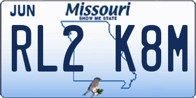 MO license plate RL2K8M