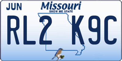 MO license plate RL2K9C