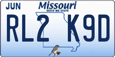 MO license plate RL2K9D