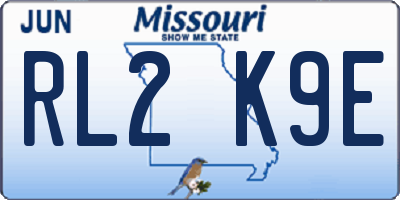 MO license plate RL2K9E