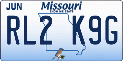 MO license plate RL2K9G